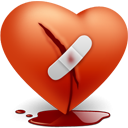 Bleeding heart with bandage