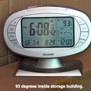 Temperature in storage building