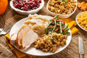 homemade-turkey-thanksgiving-dinner-mashed-potatoes-stuffing